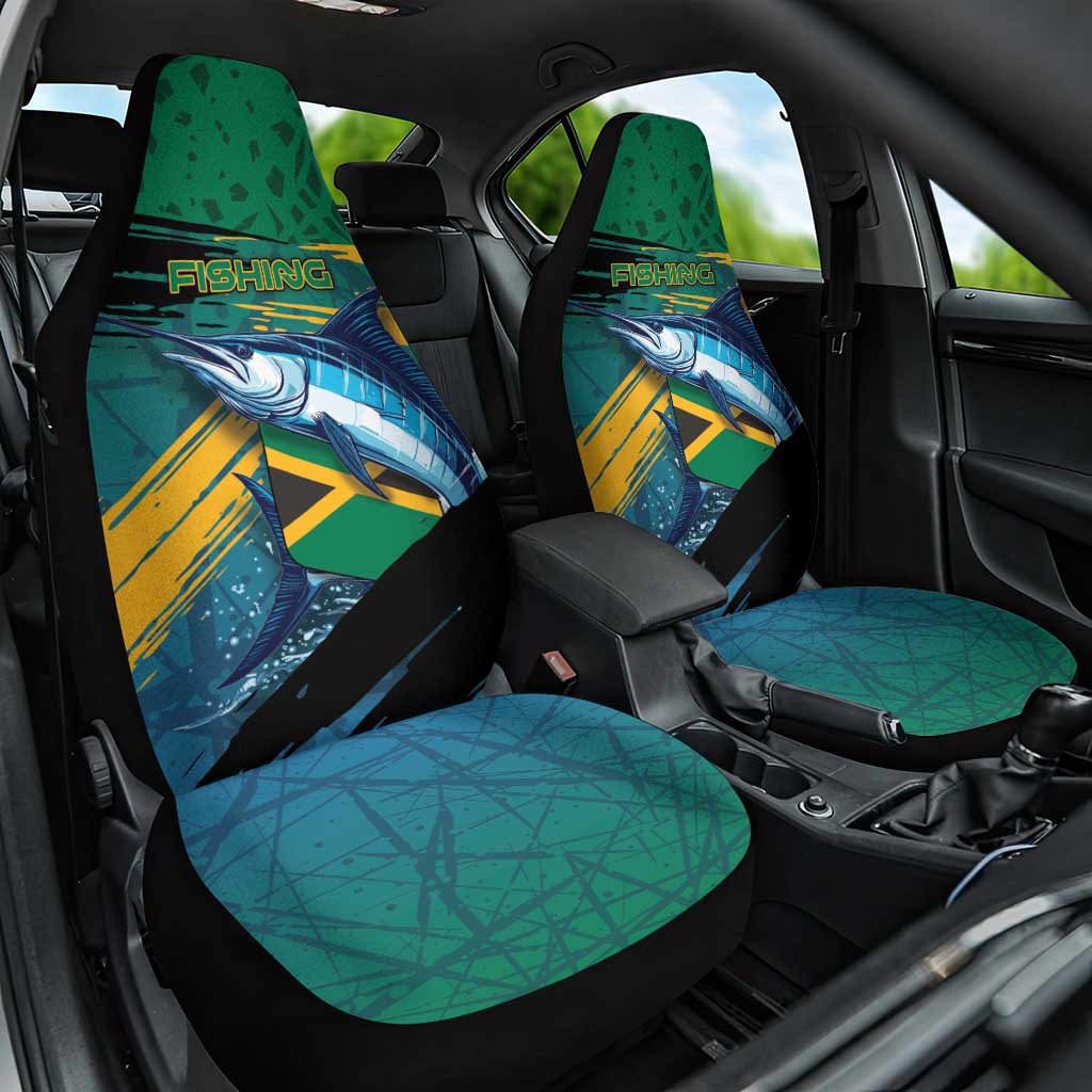 Afro-Jamaicans Fishing Car Seat Cover Blue Marlin Fish