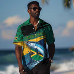 Personalized Afro-Jamaicans Fishing Hawaiian Shirt Blue Marlin Fish