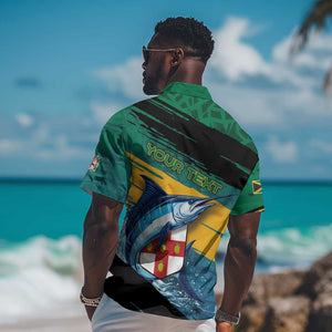 Personalized Afro-Jamaicans Fishing Hawaiian Shirt Blue Marlin Fish