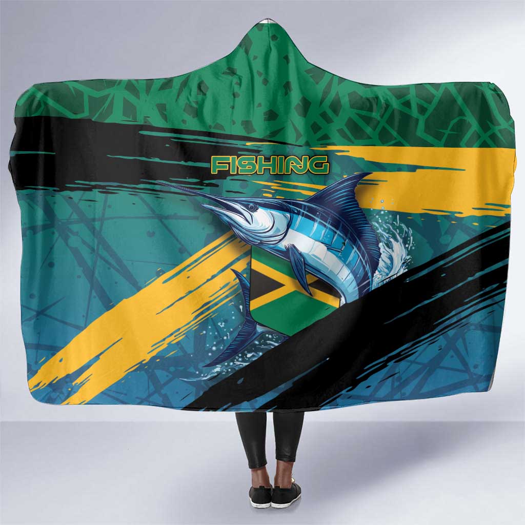 Afro-Jamaicans Fishing Hooded Blanket Blue Marlin Fish