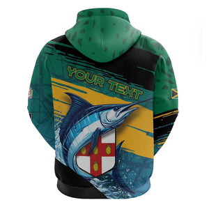 Personalized Afro-Jamaicans Fishing Hoodie Blue Marlin Fish