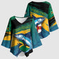 Personalized Afro-Jamaicans Fishing Kimono Sleeve Blouse Blue Marlin Fish