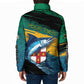 Personalized Afro-Jamaicans Fishing Padded Jacket Blue Marlin Fish