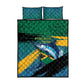 Afro-Jamaicans Fishing Quilt Bed Set Blue Marlin Fish