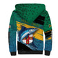 Personalized Afro-Jamaicans Fishing Sherpa Hoodie Blue Marlin Fish