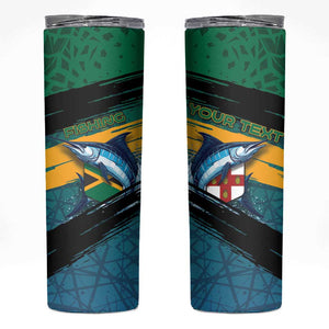 Personalized Afro-Jamaicans Fishing Skinny Tumbler Blue Marlin Fish
