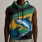 Personalized Afro-Jamaicans Fishing Sleeveless Hoodie Blue Marlin Fish