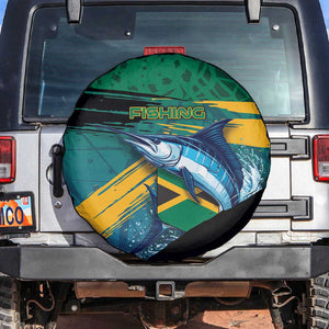 Afro-Jamaicans Fishing Spare Tire Cover Blue Marlin Fish