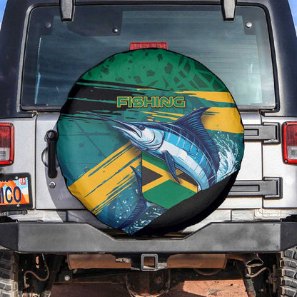 Afro-Jamaicans Fishing Spare Tire Cover Blue Marlin Fish