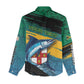 Personalized Afro-Jamaicans Fishing Women Casual Shirt Blue Marlin Fish