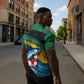 Personalized Afro-Jamaicans Fishing Zipper Polo Shirt Blue Marlin Fish