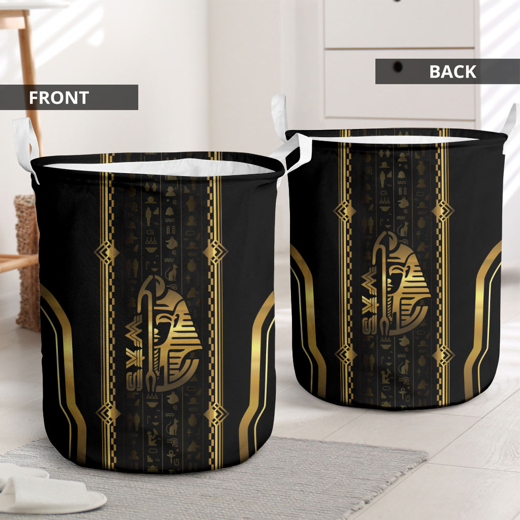 Egypt Was Sceptre Laundry Basket Gold Pharaoh Patterns