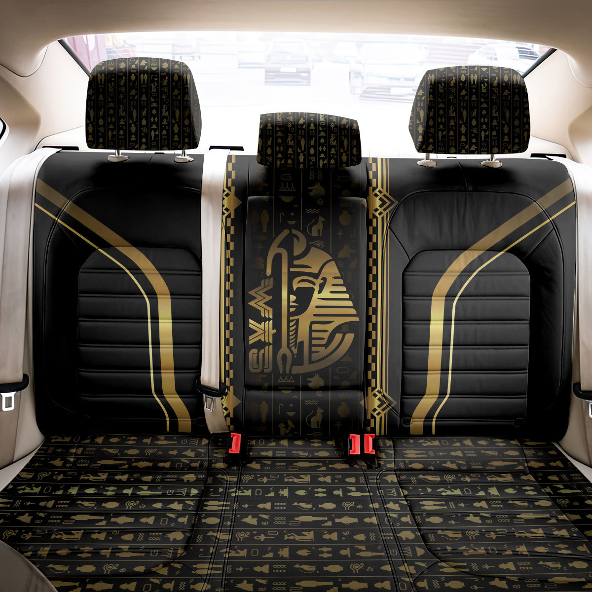Egypt Was Sceptre Back Car Seat Cover Gold Pharaoh Patterns