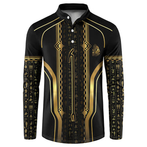Personalized Egypt Was Sceptre Button Sweatshirt Gold Pharaoh Patterns