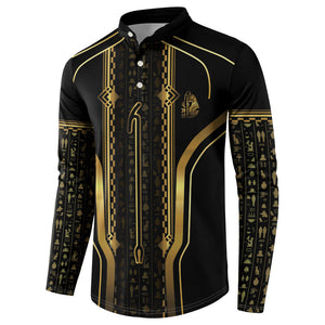 Personalized Egypt Was Sceptre Button Sweatshirt Gold Pharaoh Patterns