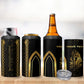 Personalized Egypt Was Sceptre 4 in 1 Can Cooler Tumbler Gold Pharaoh Patterns