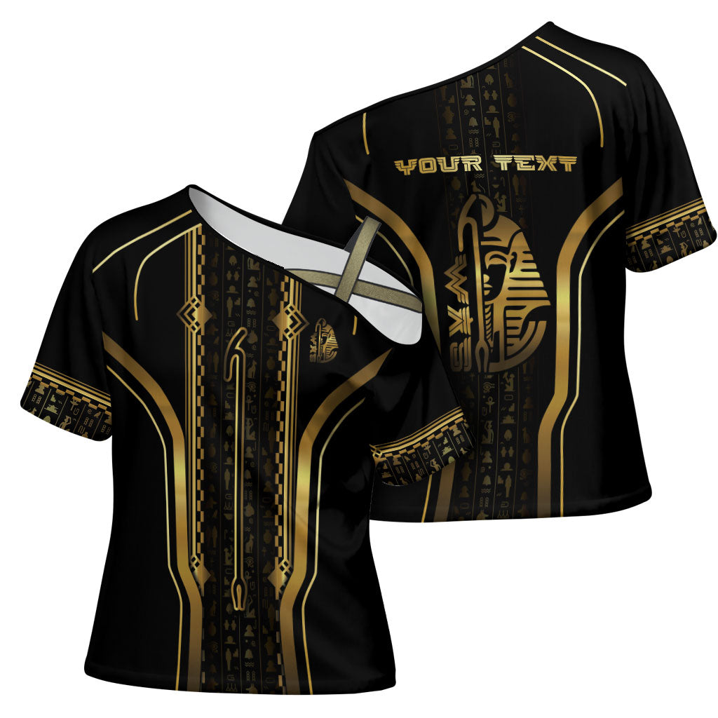 Personalized Egypt Was Sceptre Cross Shoulder Shirt Gold Pharaoh Patterns