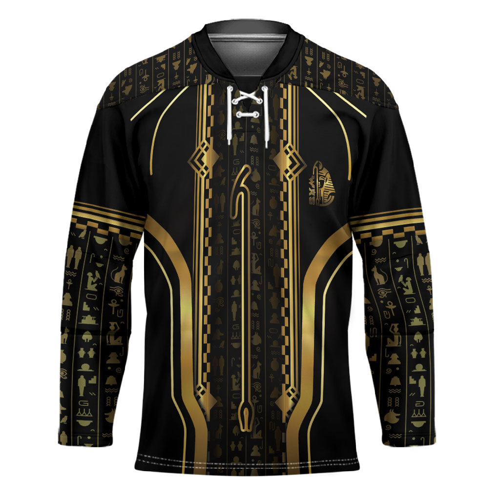 Personalized Egypt Was Sceptre Hockey Jersey Gold Pharaoh Patterns