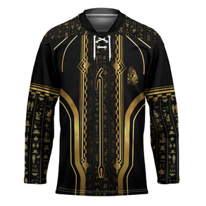 Personalized Egypt Was Sceptre Hockey Jersey Gold Pharaoh Patterns