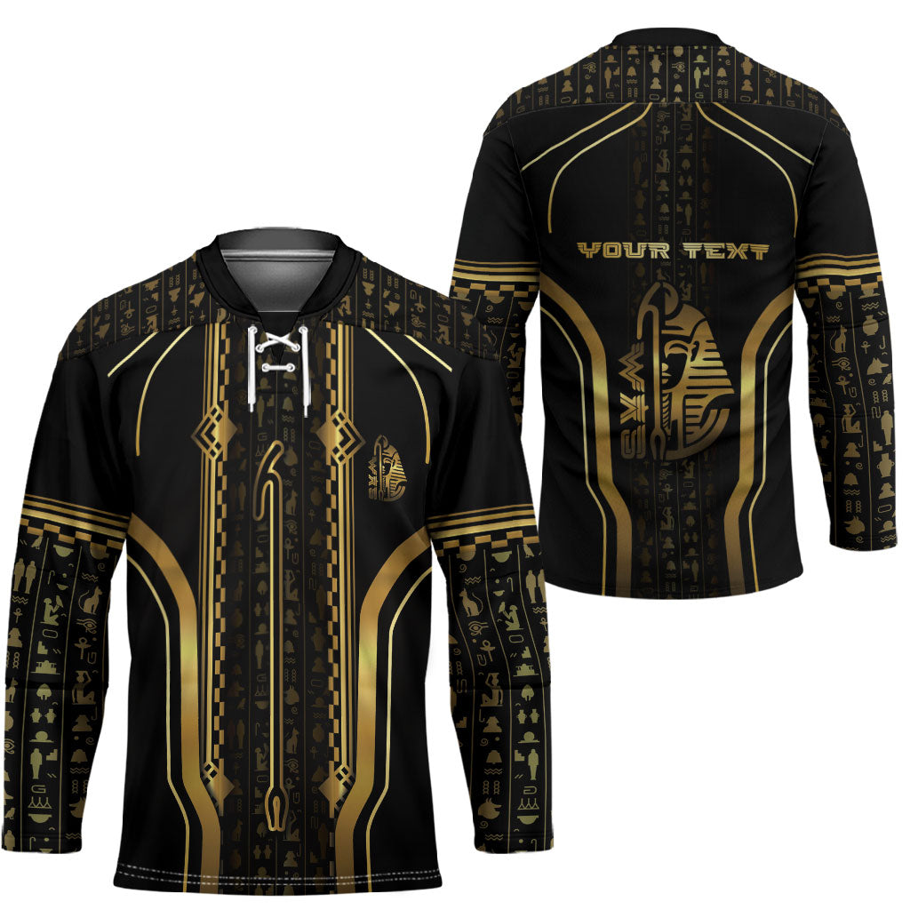 Personalized Egypt Was Sceptre Hockey Jersey Gold Pharaoh Patterns