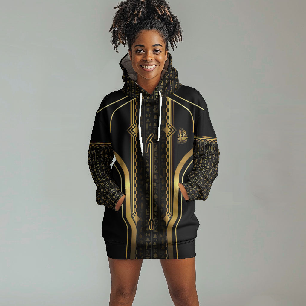 Personalized Egypt Was Sceptre Hoodie Dress Gold Pharaoh Patterns