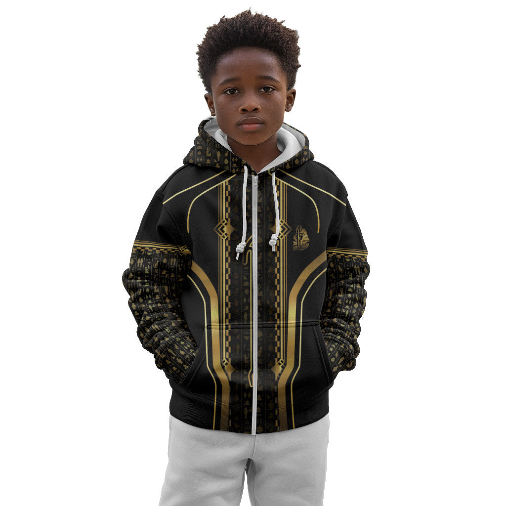 Personalized Egypt Was Sceptre Kid Hoodie Gold Pharaoh Patterns