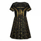 Personalized Egypt Was Sceptre Kid Short Sleeve Dress Gold Pharaoh Patterns