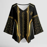 Personalized Egypt Was Sceptre Kimono Sleeve Blouse Gold Pharaoh Patterns