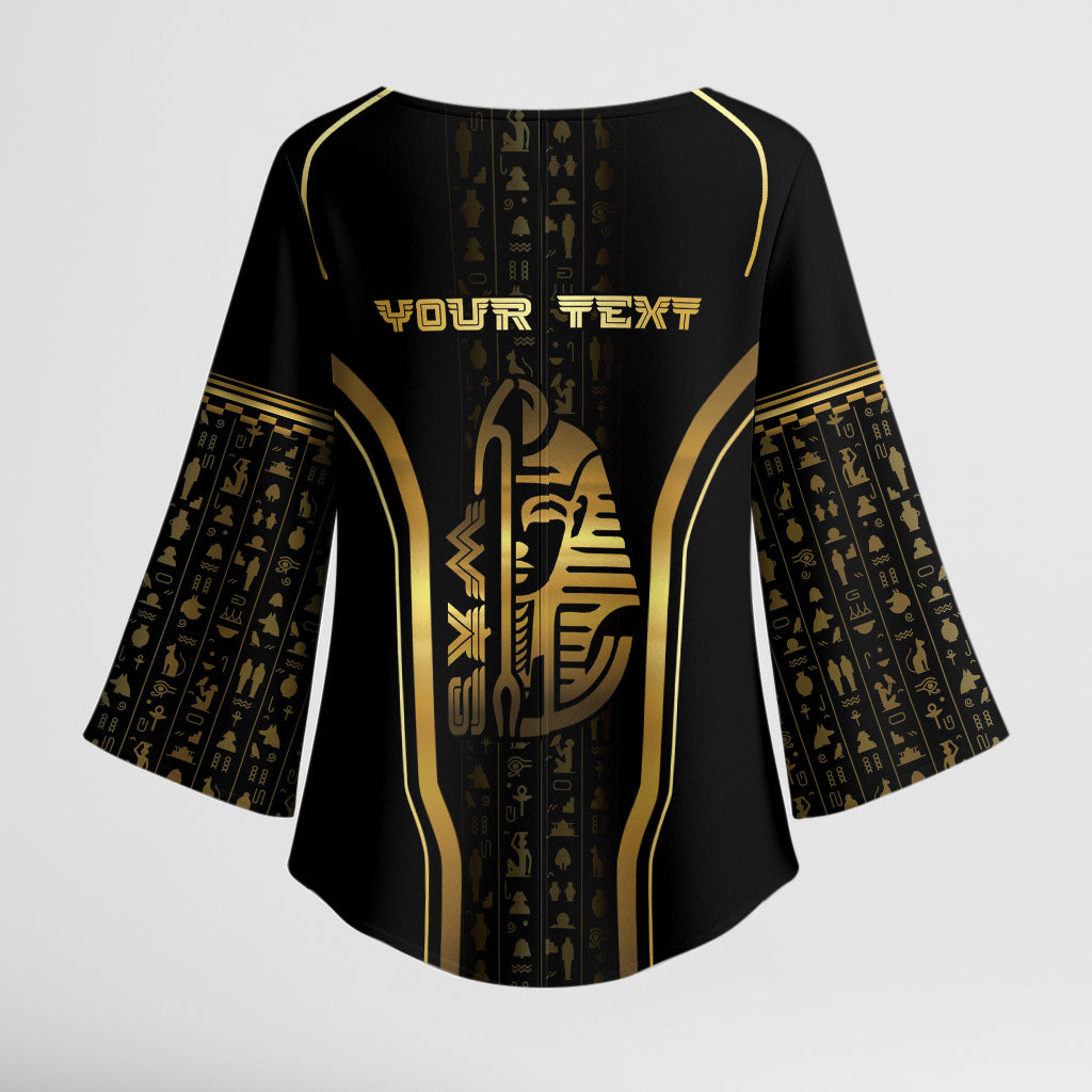 Personalized Egypt Was Sceptre Kimono Sleeve Blouse Gold Pharaoh Patterns