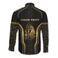 Personalized Egypt Was Sceptre Long Sleeve Button Shirt Gold Pharaoh Patterns