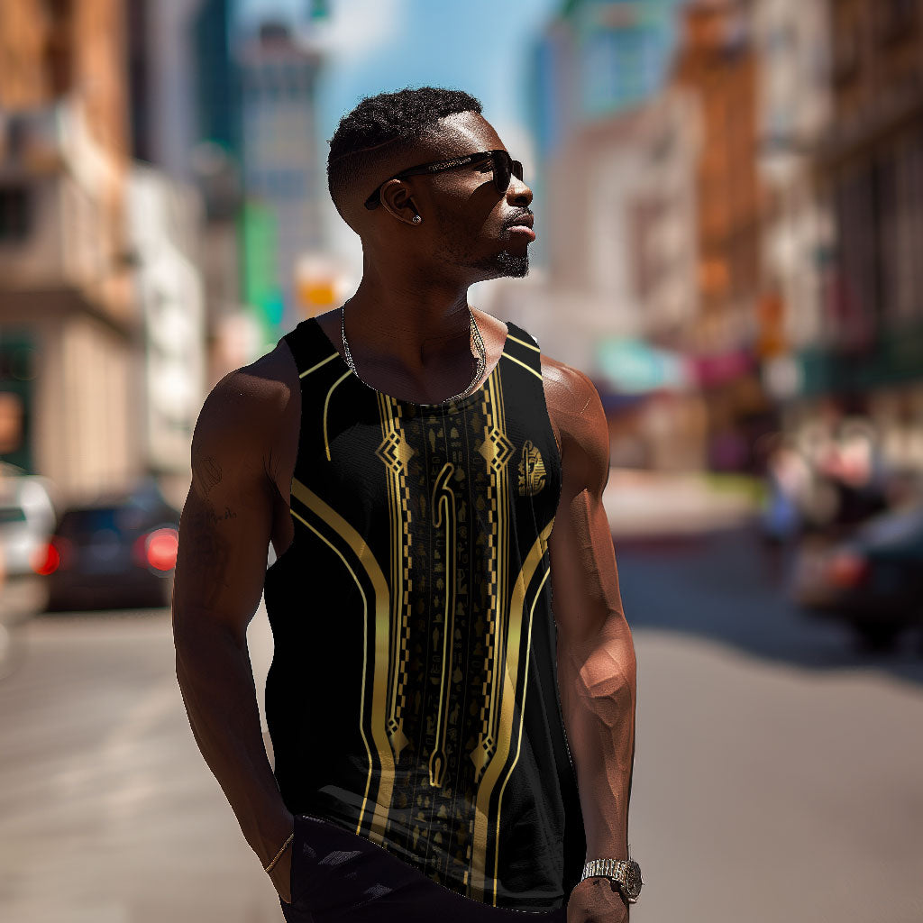 Personalized Egypt Was Sceptre Men Tank Top Gold Pharaoh Patterns