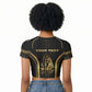 Personalized Egypt Was Sceptre Raglan Cropped T shirt Gold Pharaoh Patterns