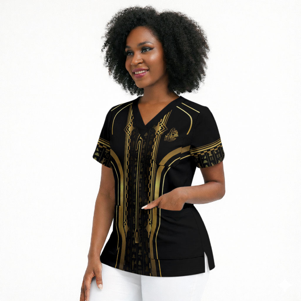 Personalized Egypt Was Sceptre Scrub Top Gold Pharaoh Patterns