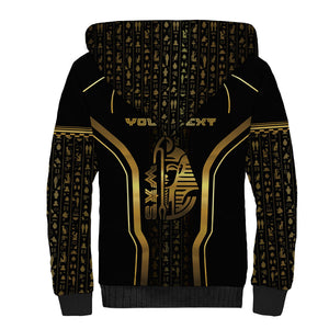 Personalized Egypt Was Sceptre Sherpa Hoodie Gold Pharaoh Patterns
