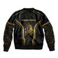 Personalized Egypt Was Sceptre Sleeve Zip Bomber Jacket Gold Pharaoh Patterns