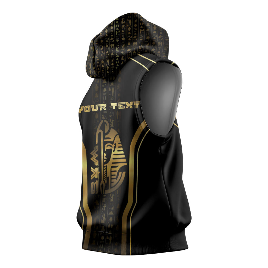 Personalized Egypt Was Sceptre Sleeveless Hoodie Gold Pharaoh Patterns