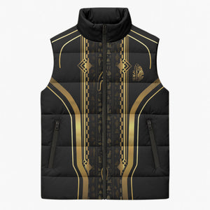 Personalized Egypt Was Sceptre Sleeveless Puffer Jacket Gold Pharaoh Patterns