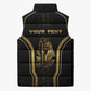 Personalized Egypt Was Sceptre Sleeveless Puffer Jacket Gold Pharaoh Patterns