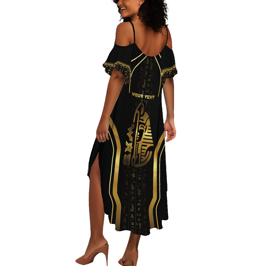 Personalized Egypt Was Sceptre Summer Maxi Dress Gold Pharaoh Patterns