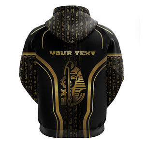 Personalized Egypt Was Sceptre Zip Hoodie Gold Pharaoh Patterns