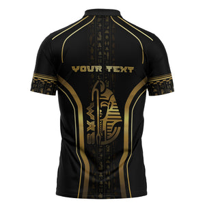 Personalized Egypt Was Sceptre Zipper Polo Shirt Gold Pharaoh Patterns