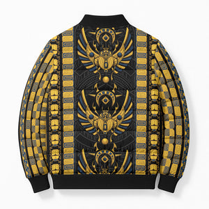 Egypt The Scarab Beetle Bomber Puffer Jacket Winged Solar Amulet Symbol
