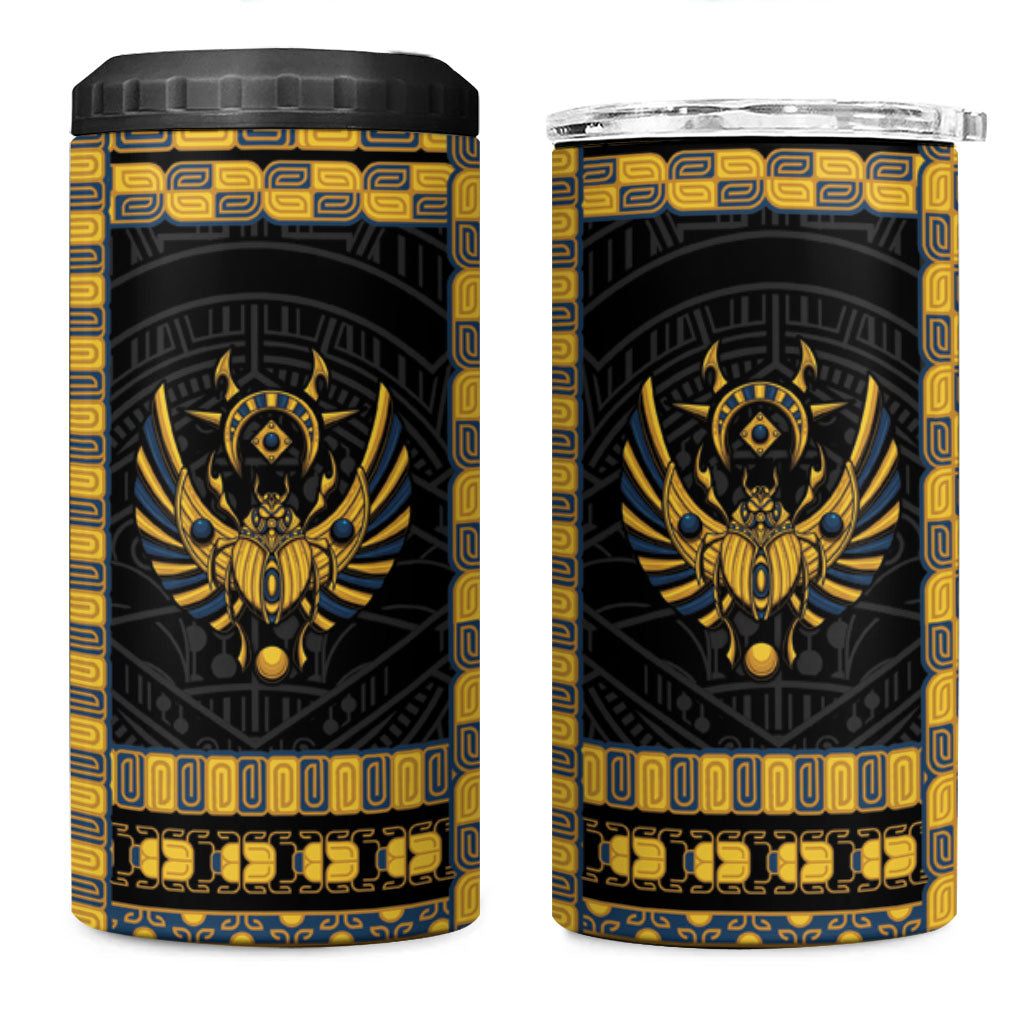 Egypt The Scarab Beetle 4 in 1 Can Cooler Tumbler Winged Solar Amulet Symbol