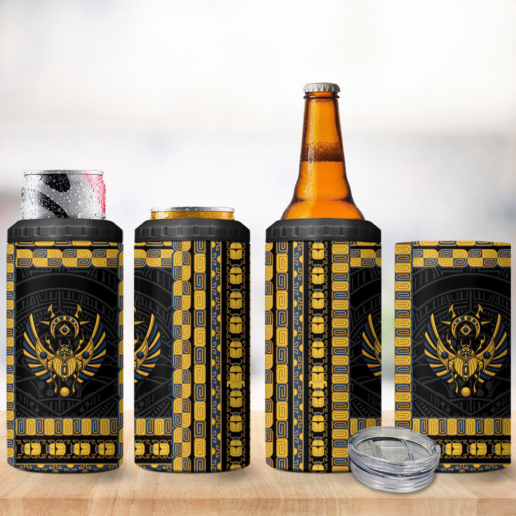 Egypt The Scarab Beetle 4 in 1 Can Cooler Tumbler Winged Solar Amulet Symbol