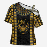 Egypt The Scarab Beetle Cross Shoulder Shirt Winged Solar Amulet Symbol
