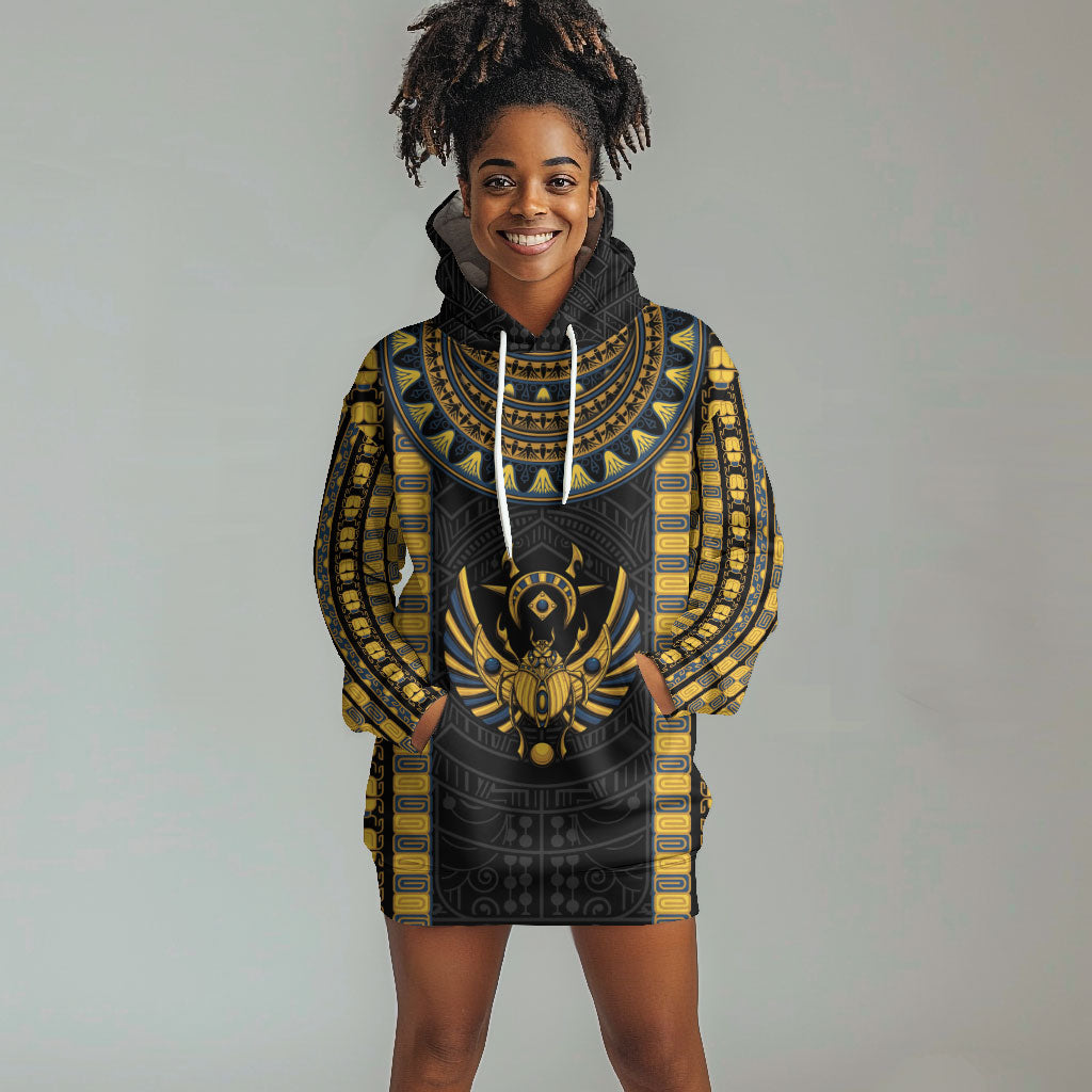 Egypt The Scarab Beetle Hoodie Dress Winged Solar Amulet Symbol