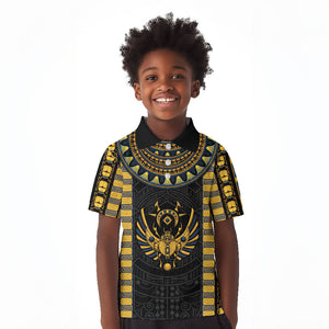 Egypt The Scarab Beetle Kid Polo Shirt Winged Solar Amulet Symbol