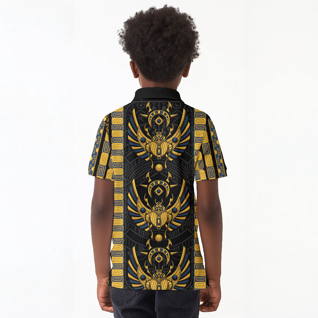 Egypt The Scarab Beetle Kid Polo Shirt Winged Solar Amulet Symbol