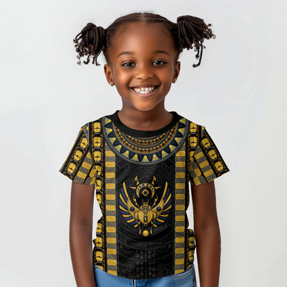 Egypt The Scarab Beetle Kid T shirt Winged Solar Amulet Symbol
