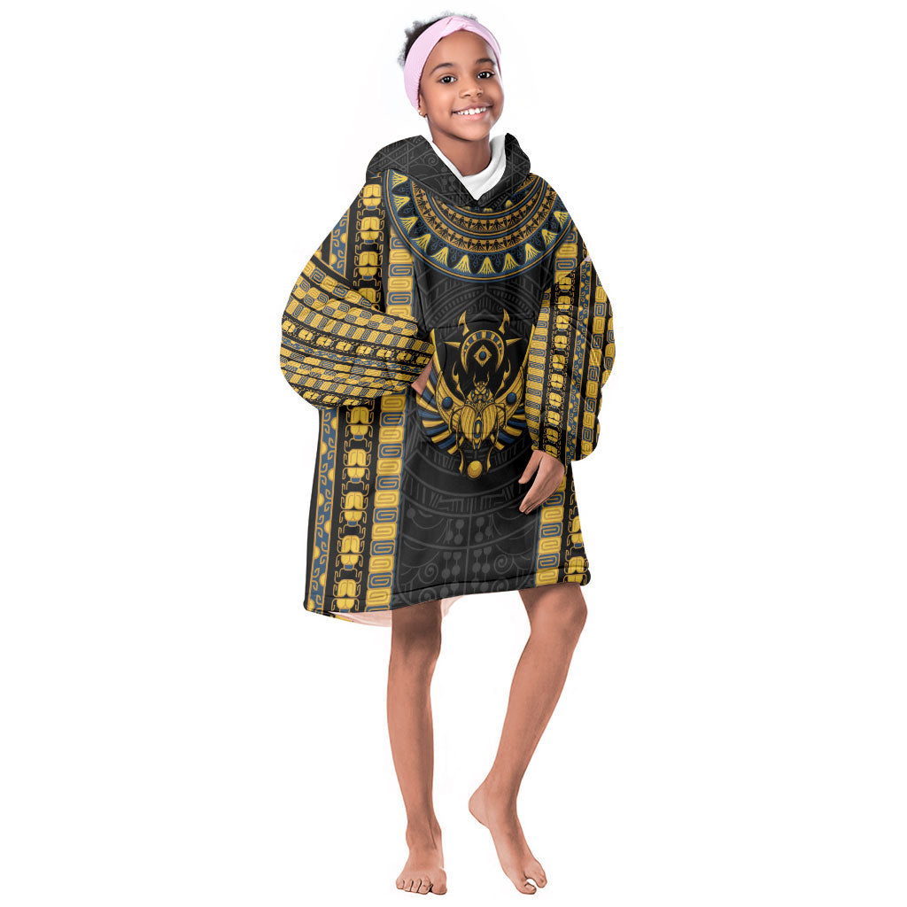 Egypt The Scarab Beetle Kid Wearable Blanket Hoodie Winged Solar Amulet Symbol